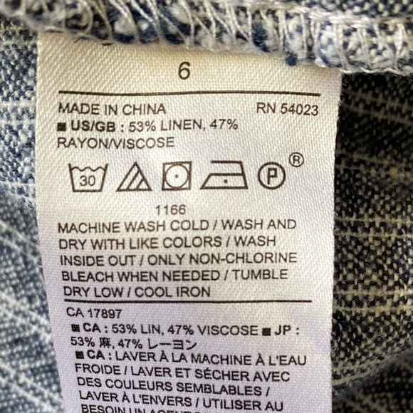 Banana Republic Blue/White Stripe Linen Blend Casual Nautical Summer Dress-Sz-6 - Picture 11 of 16